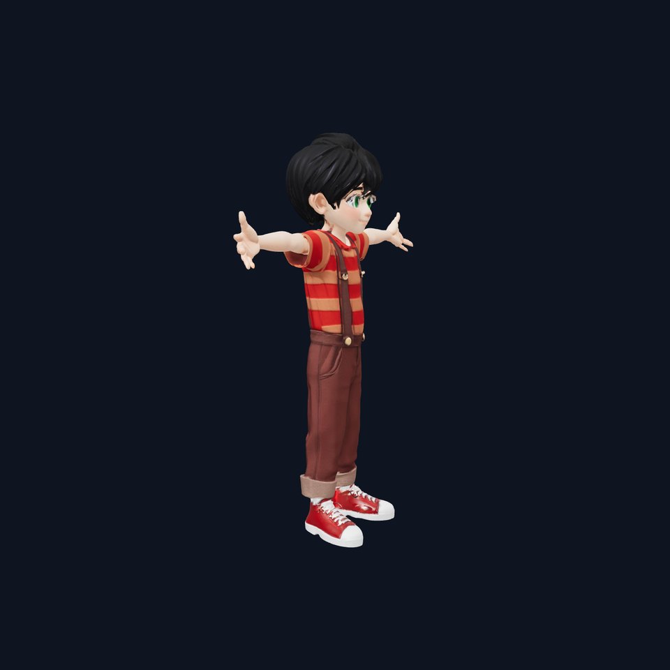 Cheerful Striped Boy model pack